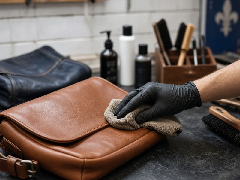 Leather conditioning at Frozen Meadow Atelier